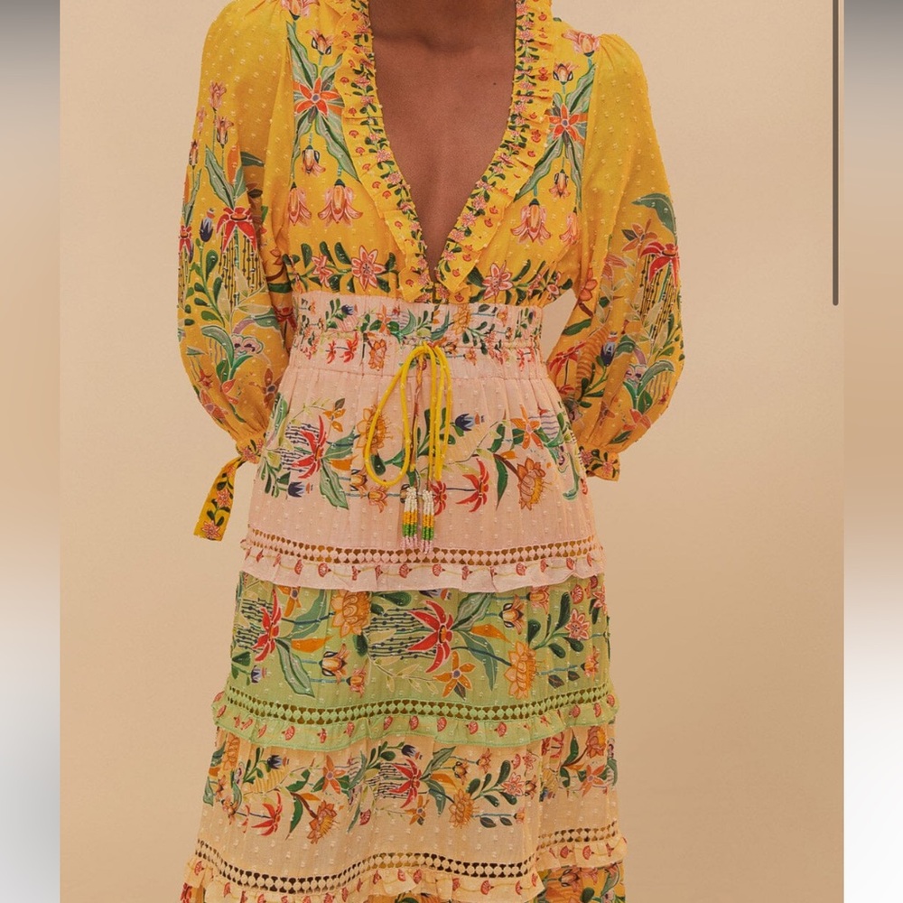 FARM RIO‼️‼️ Mixed Delicate Flowers Long Sleeve
Maxi Dress‼️ - Picture 8 of 10